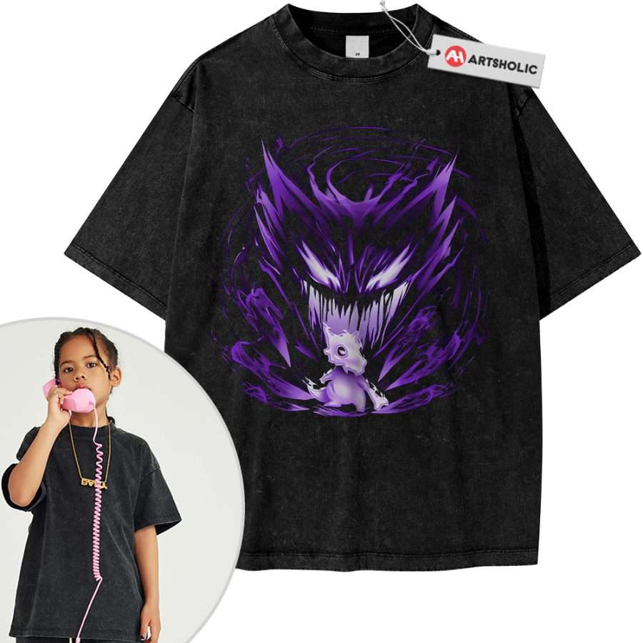 Alternative view of Cubone vs Haunter Shirt For Kids, Pokemon Shirt For Kids, Anime Shirt For Kids, Vintage Tee For Kids