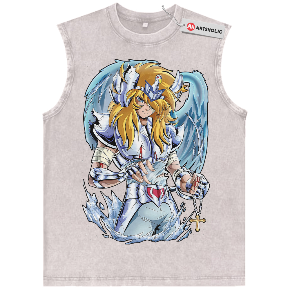 Alternative view of Cygnus Hyoga Tank Top, Saint Seiya Tank Top, Anime Tank Top, Vintage Tank Top