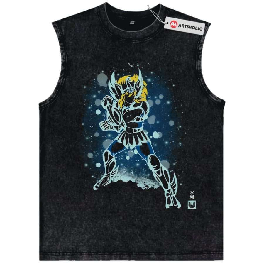 Alternative view of Cygnus Hyoga Tank Top, Saint Seiya Tank Top, Anime Tank Top, Vintage Tank Top