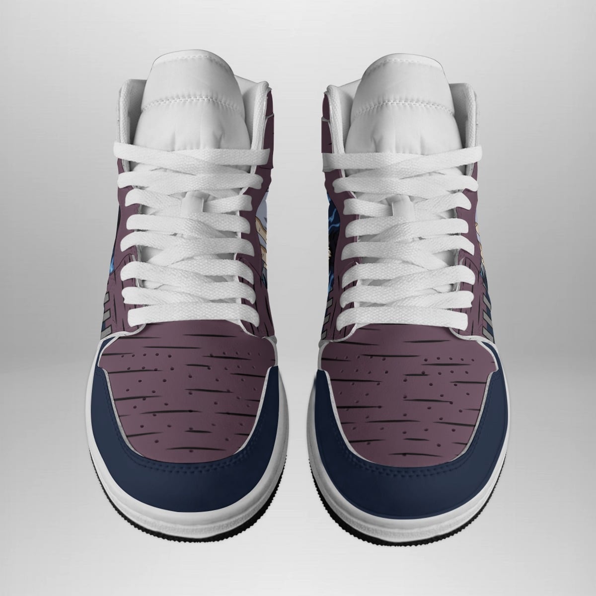 Alternative view of Dabi Blue Flame Basketball Shoes for My Hero Academia Fans - Custom Sneaker Mid 1 Style - Otaku Hall