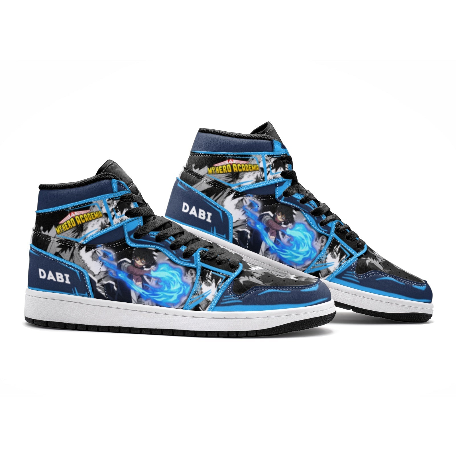 Alternative view of Dabi My Hero Academia V2 Custom Sneaker Mid 1 Basketball Shoes - Otaku Hall