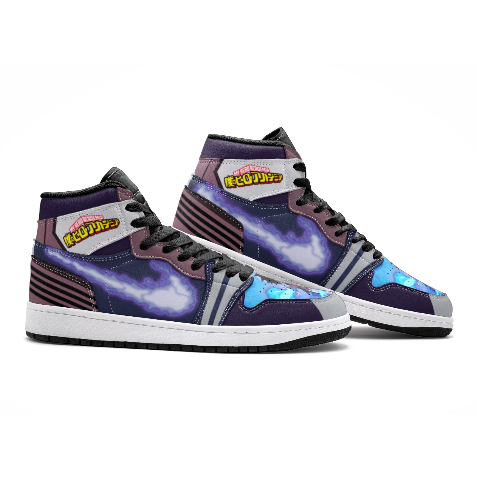 Alternative view of Dabi My Hero Academia V3 Custom Sneaker Mid 1 Basketball Shoes - Otaku Hall