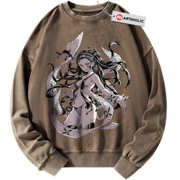 Alternative view of Daki Sweatshirt, Demon Slayer Sweatshirt, Anime Sweatshirt, Vintage Sweatshirt