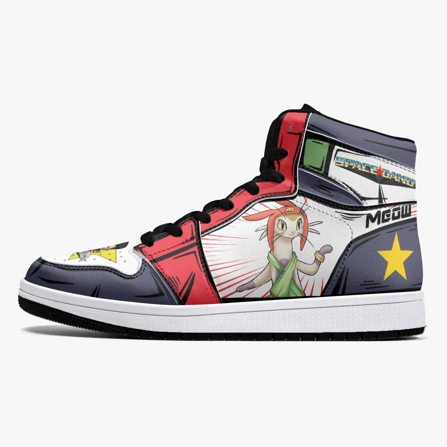 Alternative view of Dandy and Meow Space Dandy Custom Sneaker Mid 1 Basketball Shoes - Otaku Hall