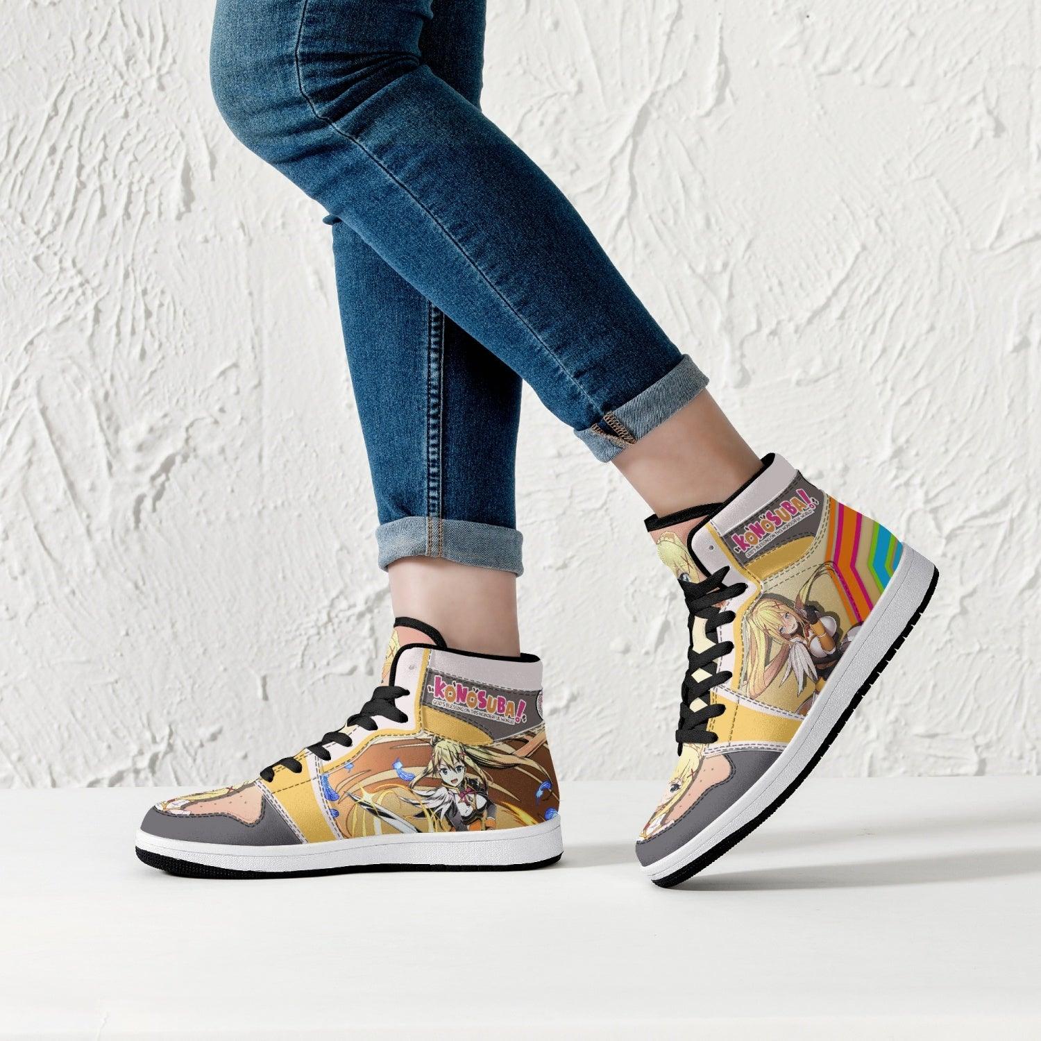Alternative view of Darkness Konosuba Custom Sneaker Mid 1 Basketball Shoes - Otaku Hall