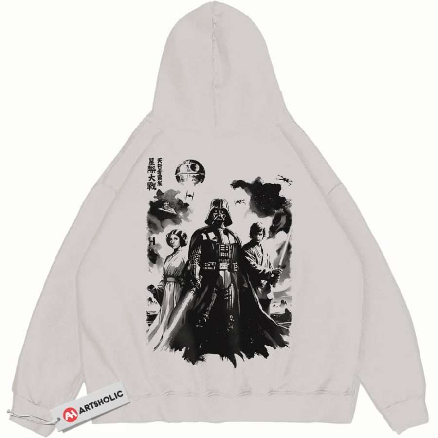 Alternative view of Darth Vader Hoodie, Star Wars Hoodie, Movie Vintage Hoodie