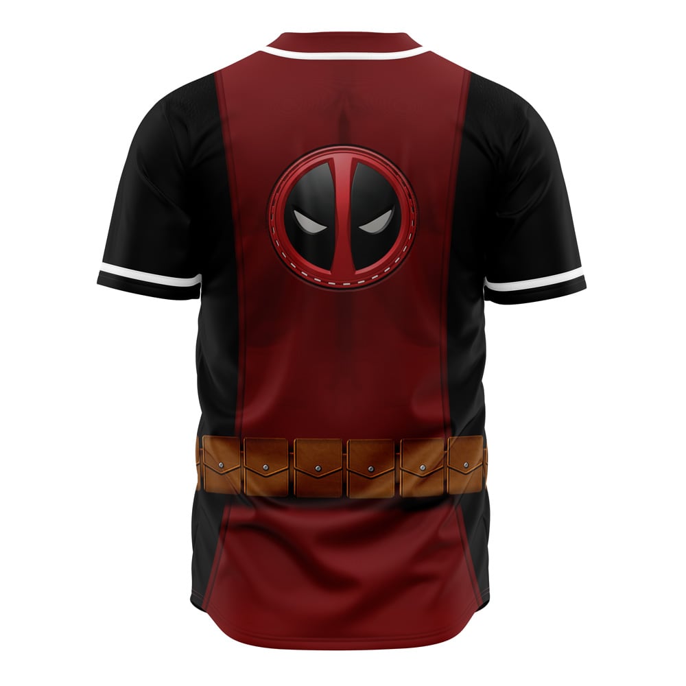 Alternative view of Deadpool Cosplay Marvel Baseball Jersey