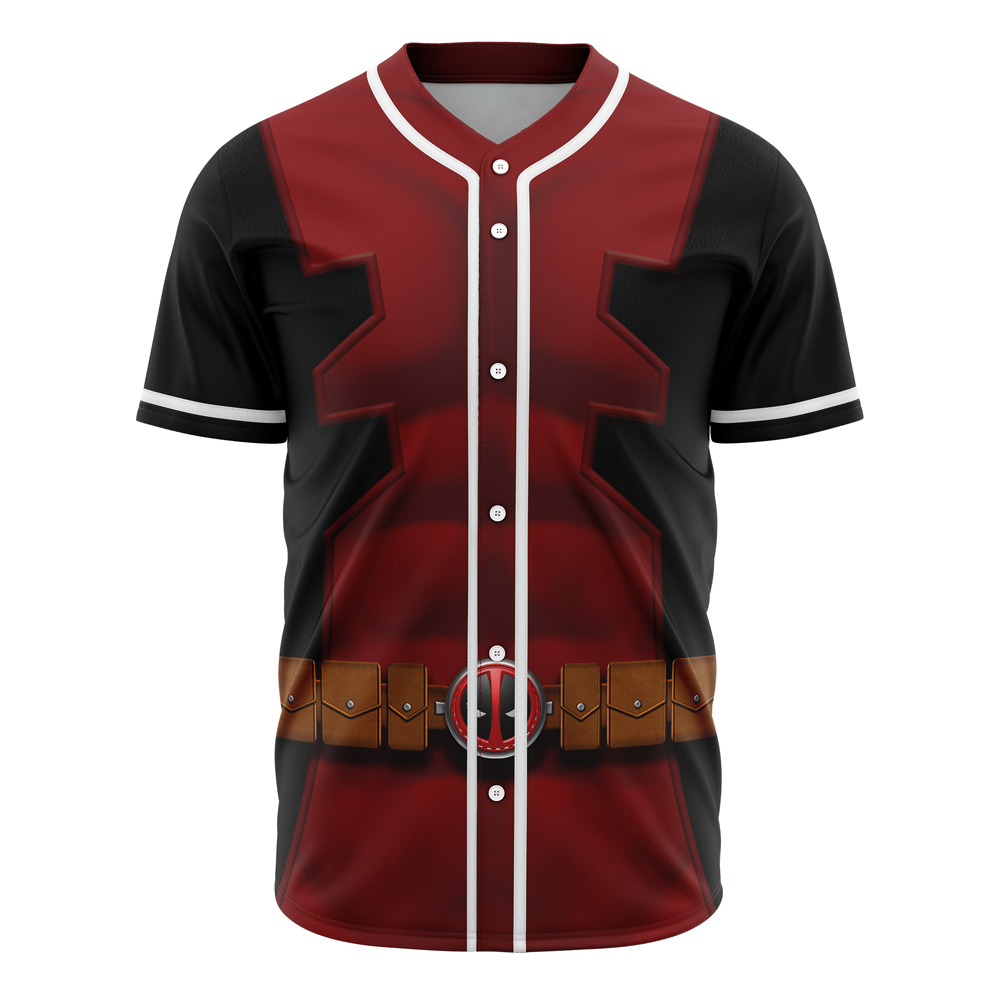 Deadpool Cosplay Marvel Custom Baseball Jersey - Otaku Hall
