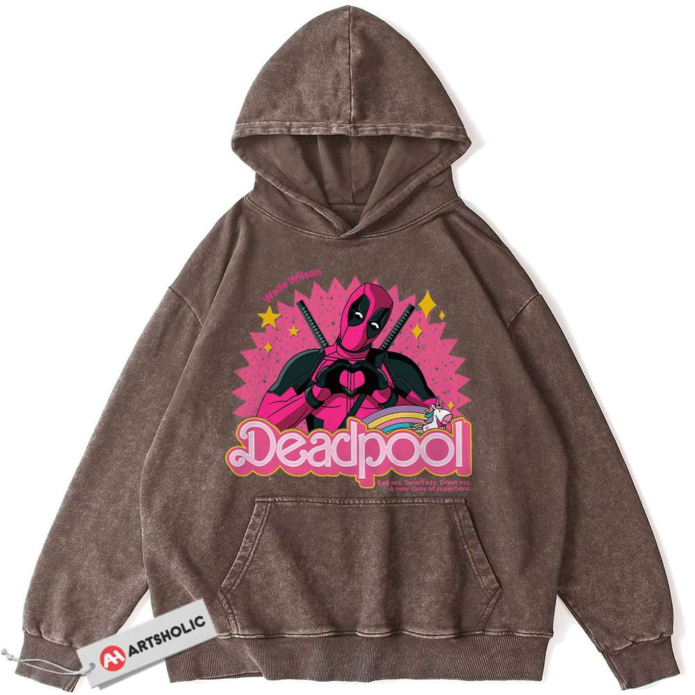 Alternative view of Deadpool Hoodie, Marvel Comics Hoodie,Vintage Hoodie