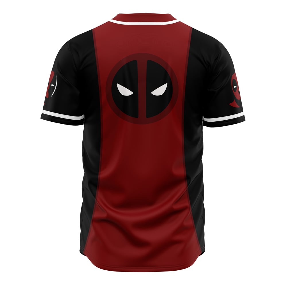Alternative view of Deadpool Marvel Baseball Jersey