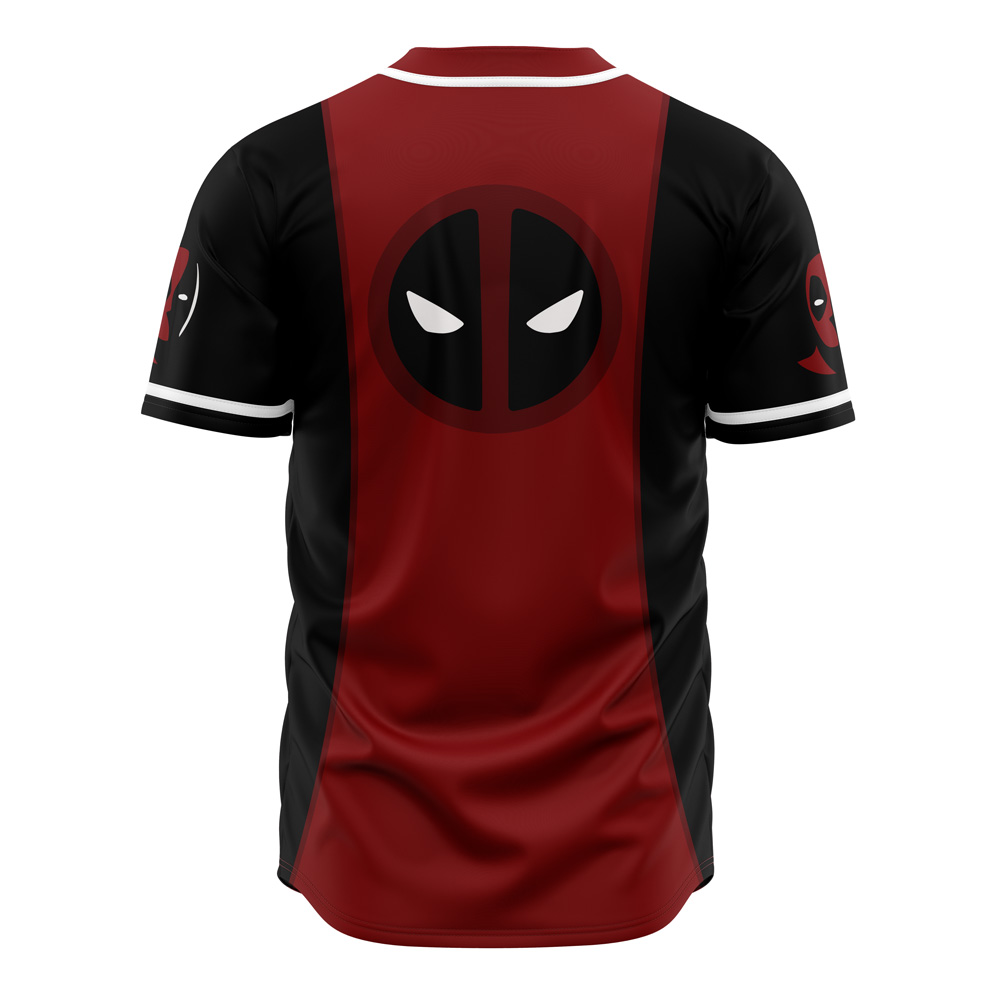 Alternative view of Deadpool Marvel Custom Baseball Jersey - Otaku Hall