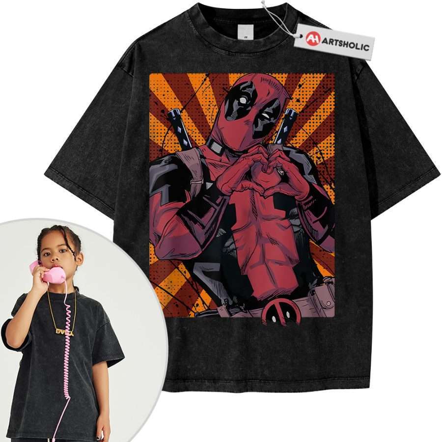 Alternative view of Deadpool Shirt For Kids, Marvel Comics Shirt For Kids, Vintage Tee For Kids