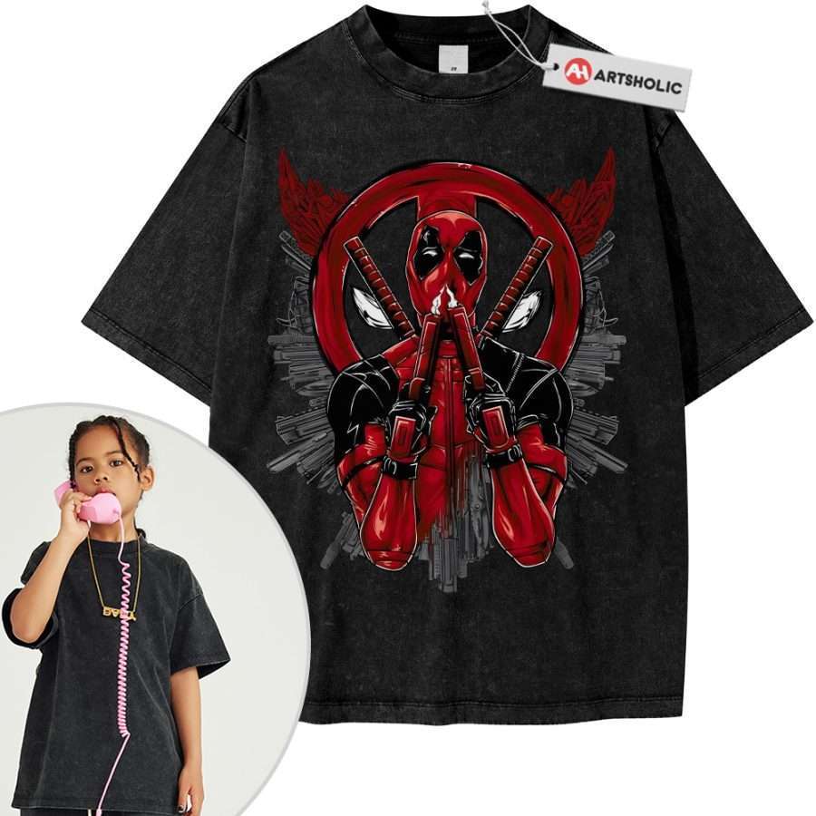 Alternative view of Deadpool Shirt For Kids, Marvel Comics Shirt For Kids, Vintage Tee For Kids