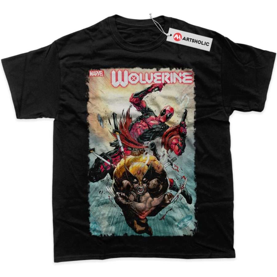 Alternative view of Deadpool Shirt, Wolverine Shirt, Marvel Comics Shirt, Graphic Tee