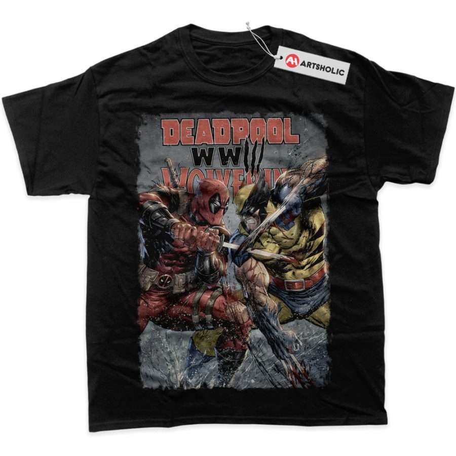 Alternative view of Deadpool Shirt, Wolverine Shirt, Marvel Comics Shirt, Graphic Tee