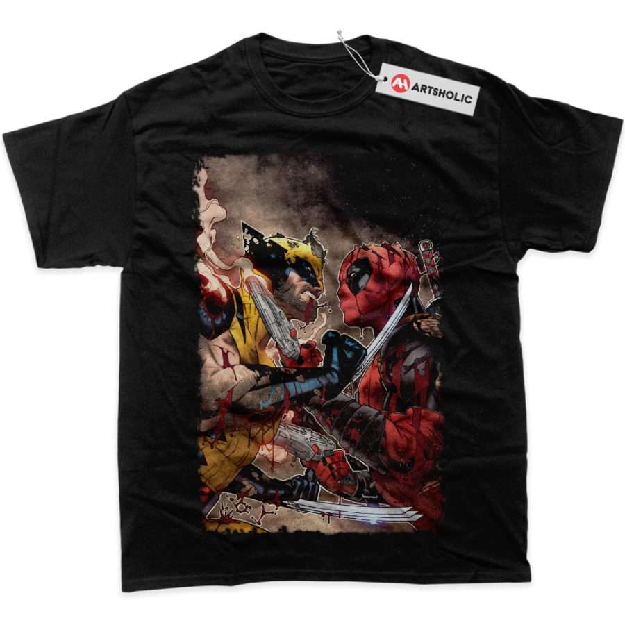 Alternative view of Deadpool Shirt, Wolverine Shirt, Marvel Comics Shirt, Graphic Tee