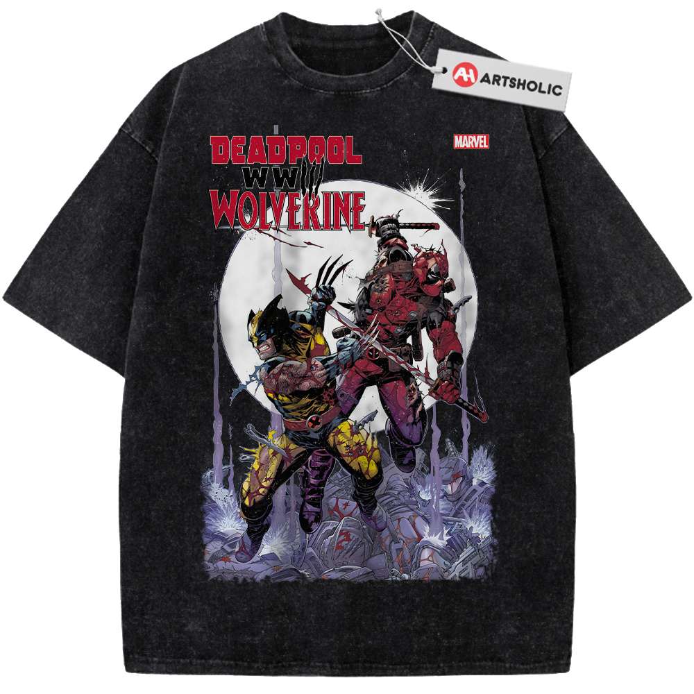 Alternative view of Deadpool Shirt, Wolverine Shirt, Marvel Comics Shirt, Vintage Tee
