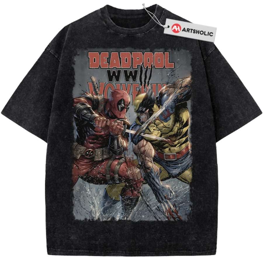 Alternative view of Deadpool Shirt, Wolverine Shirt, Marvel Comics Shirt, Vintage Tee