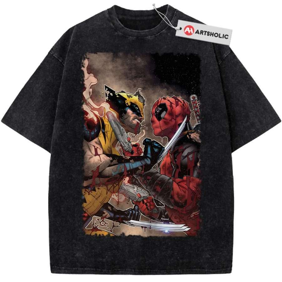 Alternative view of Deadpool Shirt, Wolverine Shirt, Marvel Comics Shirt, Vintage Tee