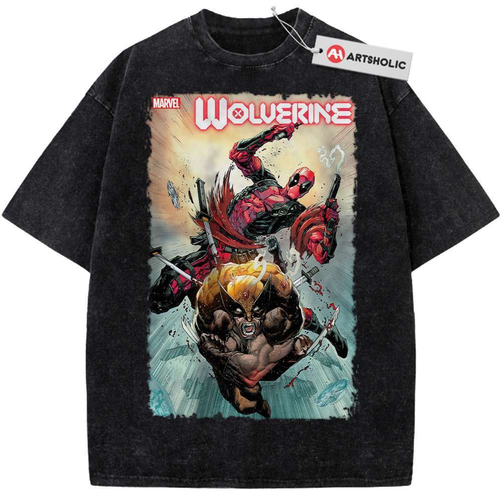 Alternative view of Deadpool Shirt, Wolverine Shirt, Marvel Comics Shirt, Vintage Tee