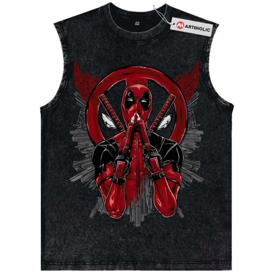 Alternative view of Deadpool Tank Top, Marvel Comics Tank Top, Vintage Tank Top