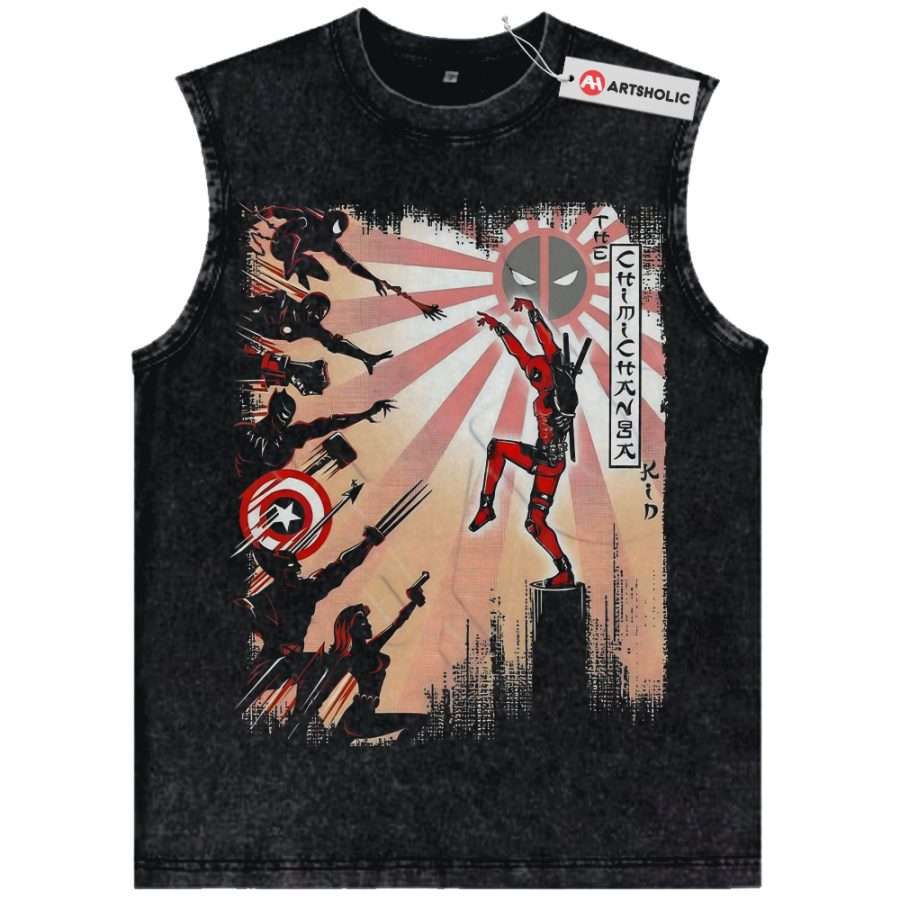 Alternative view of Deadpool Tank Top, Marvel Comics Tank Top, Vintage Tank Top
