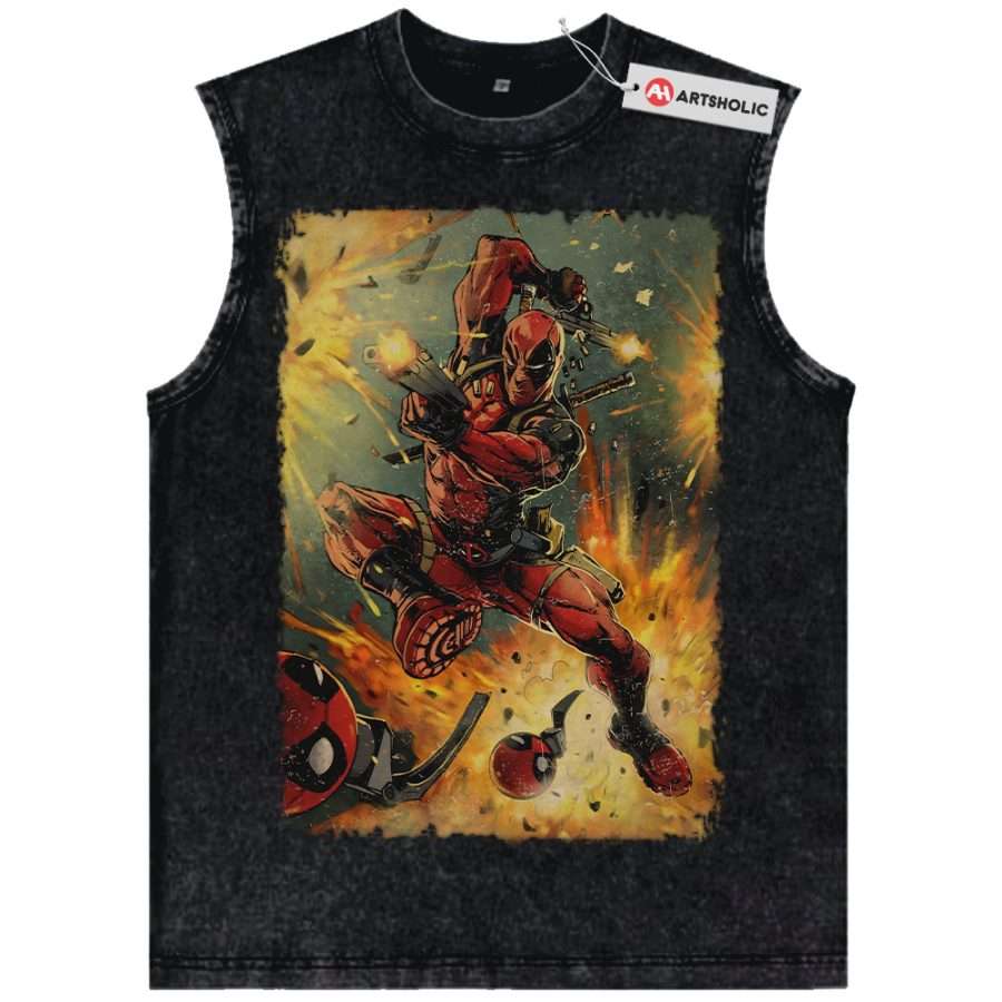 Alternative view of Deadpool Tank Top, Marvel Comics Tank Top, Vintage Tank Top