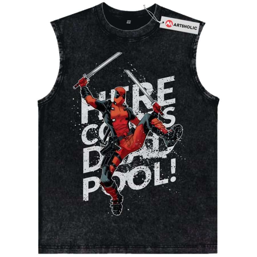 Alternative view of Deadpool Tank Top, Marvel Comics Tank Top, Vintage Tank Top