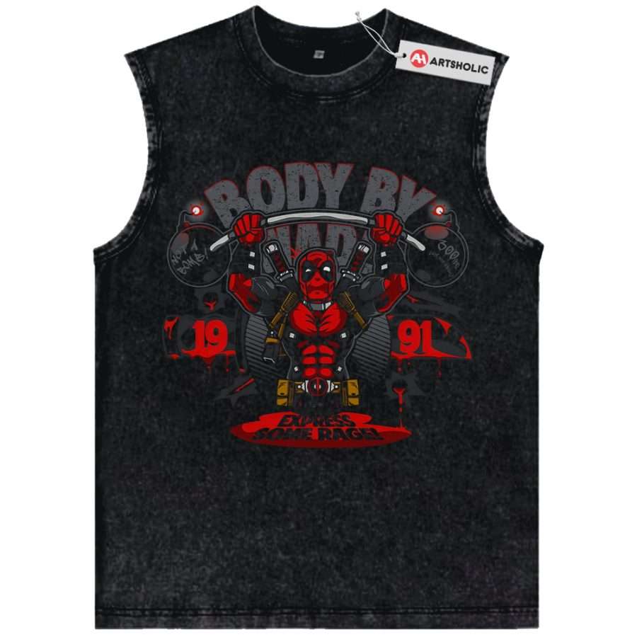 Alternative view of Deadpool Tank Top, Marvel Comics Tank Top, Vintage Tank Top