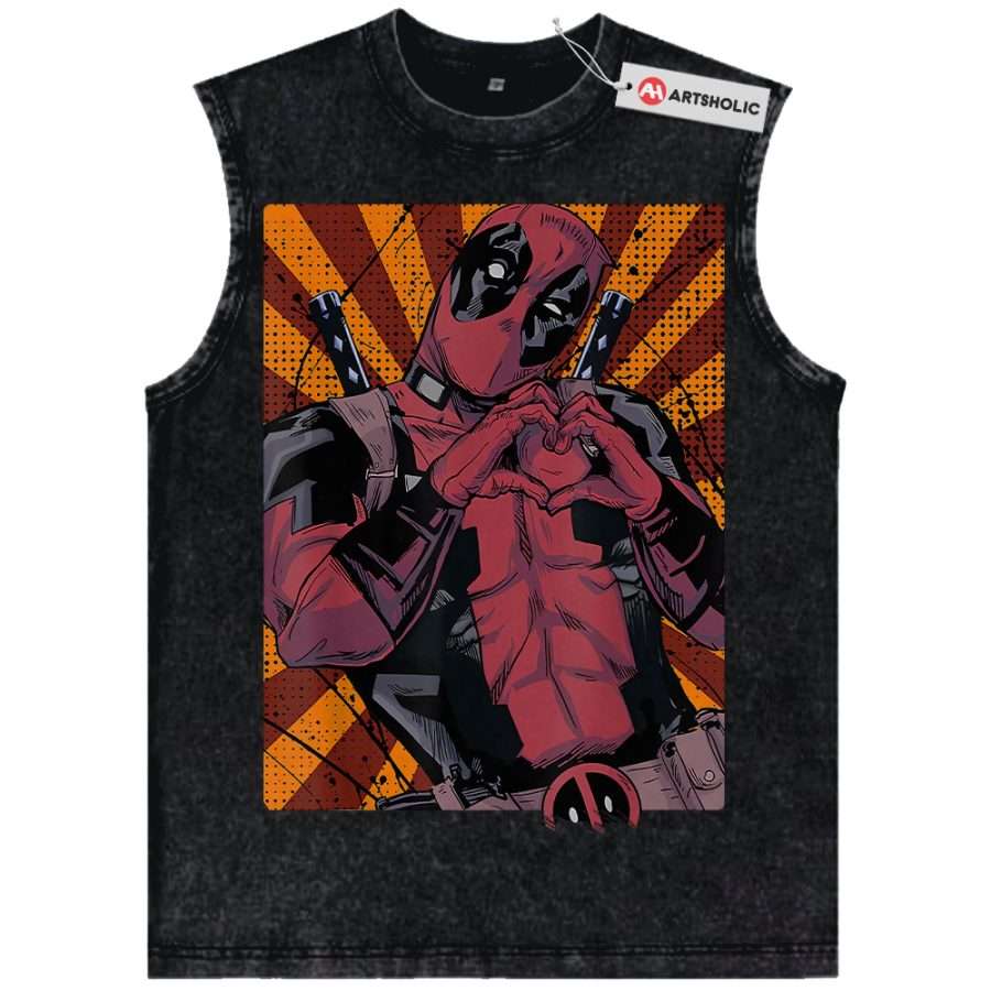 Alternative view of Deadpool Tank Top, Marvel Comics Tank Top, Vintage Tank Top