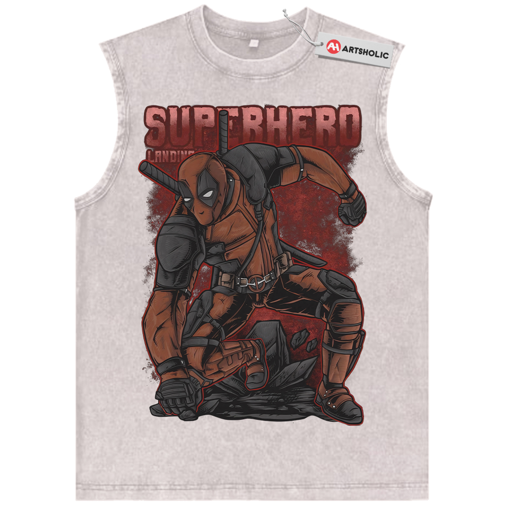 Alternative view of Deadpool Tank Top, Marvel Comics Tank Top, Vintage Tank Top
