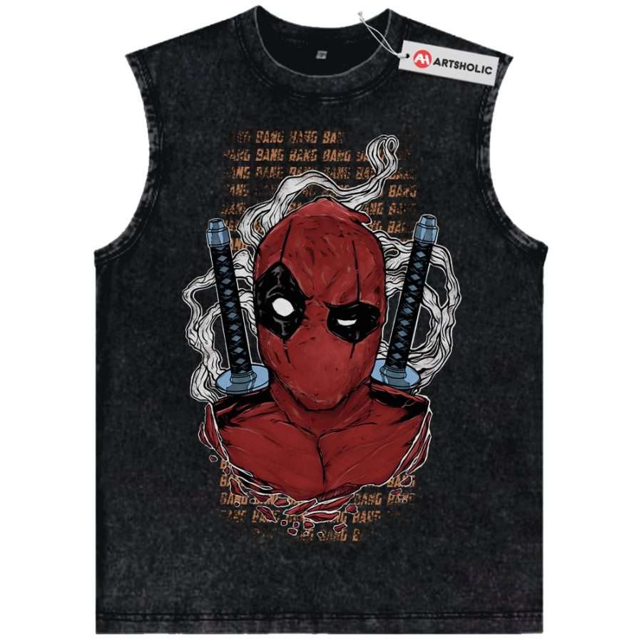 Alternative view of Deadpool Tank Top, Marvel Comics Tank Top, Vintage Tank Top