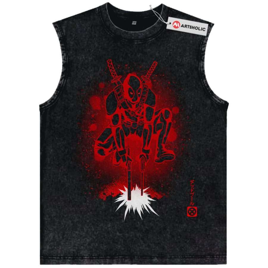 Alternative view of Deadpool Tank Top, Marvel Comics Tank Top, Vintage Tank Top