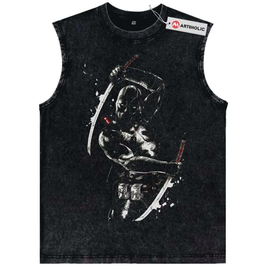 Alternative view of Deadpool Tank Top, Marvel Comics Tank Top, Vintage Tank Top