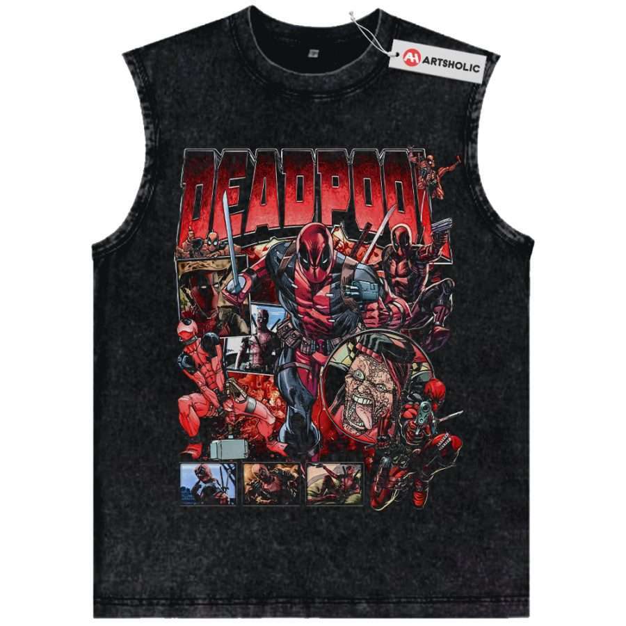 Alternative view of Deadpool Tank Top, Marvel Comics Tank Top, Vintage Tank Top
