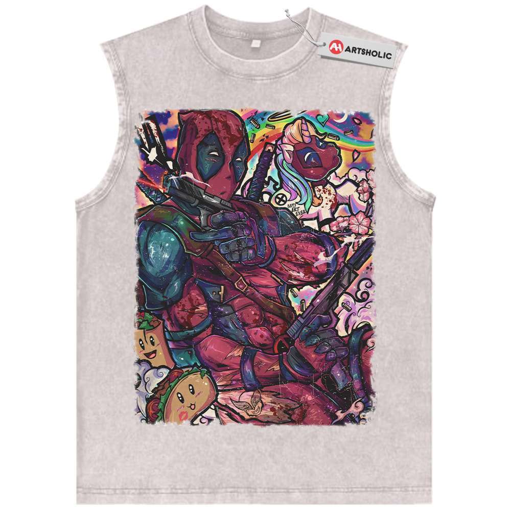 Alternative view of Deadpool Tank Top, Marvel Comics Tank Top, Vintage Tank Top