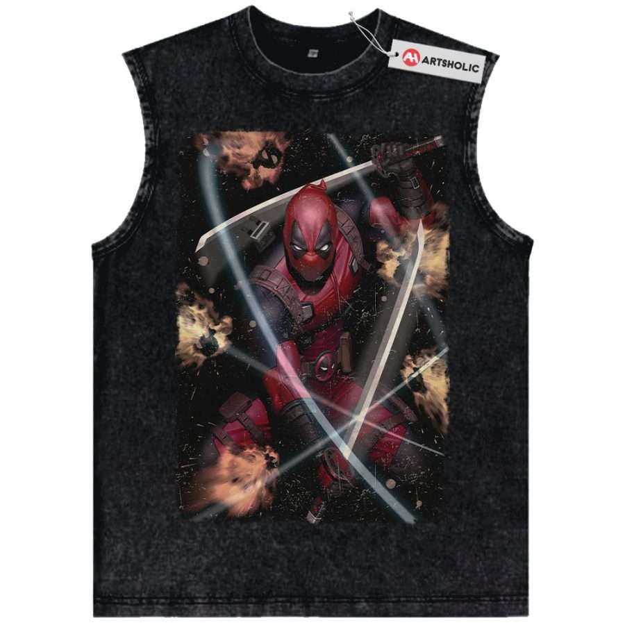 Alternative view of Deadpool Tank Top, Marvel Comics Tank Top, Vintage Tank Top
