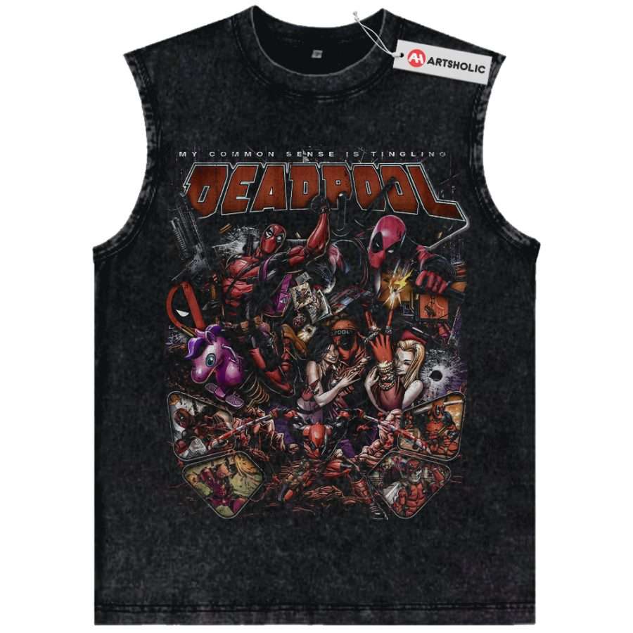 Alternative view of Deadpool Tank Top, Marvel Comics Tank Top, Vintage Tank Top