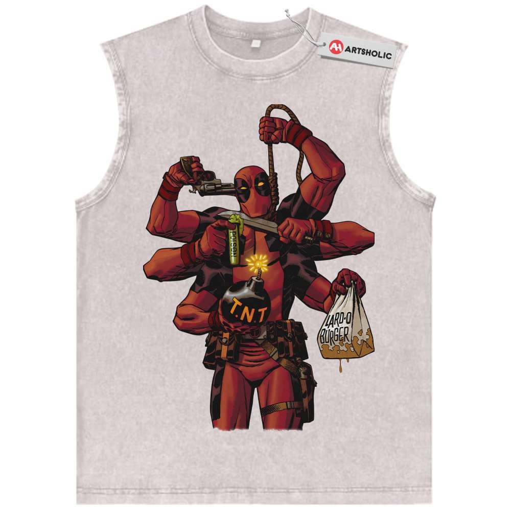 Alternative view of Deadpool Tank Top, Marvel Comics Tank Top, Vintage Tank Top