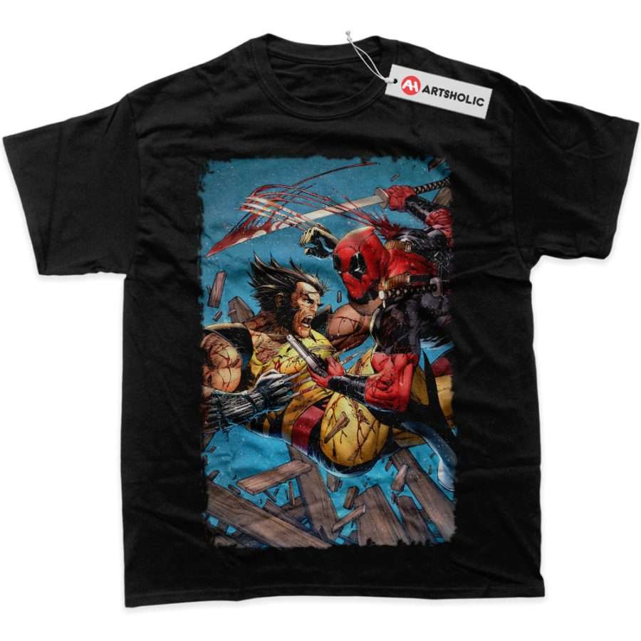 Alternative view of Deadpool vs Wolverine Shirt, Marvel Comics Shirt, Graphic Tee