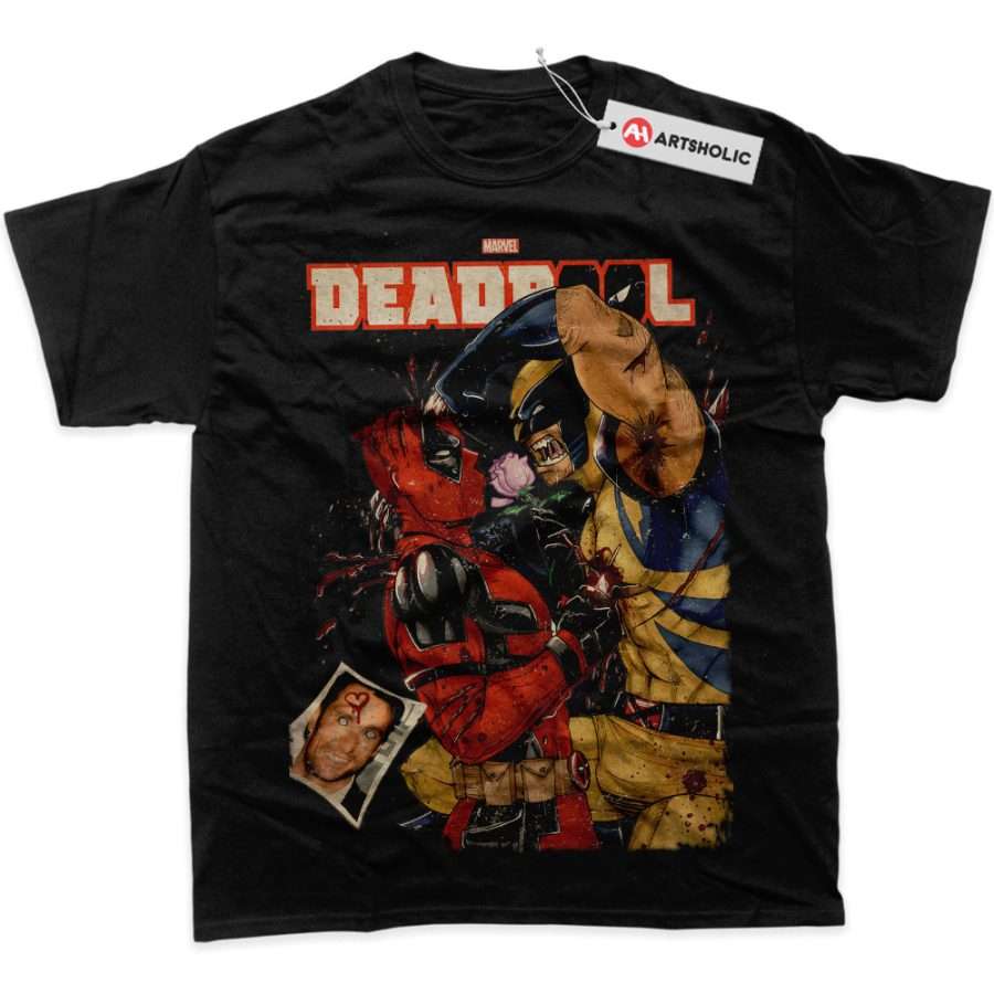 Alternative view of Deadpool vs Wolverine Shirt, Marvel Comics Shirt, Graphic Tee