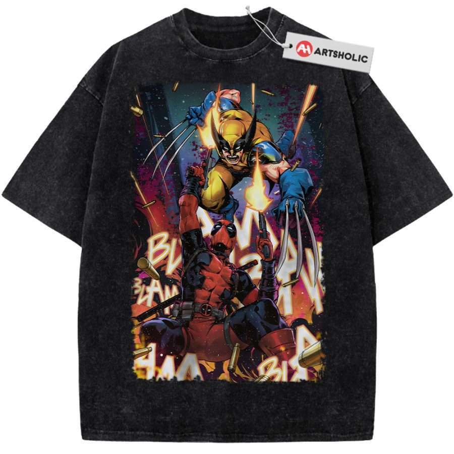Alternative view of Deadpool vs Wolverine Shirt, Marvel Comics Shirt, Vintage Tee