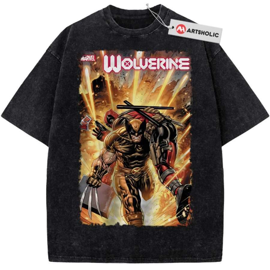 Alternative view of Deadpool vs Wolverine Shirt, Marvel Comics Shirt, Vintage Tee