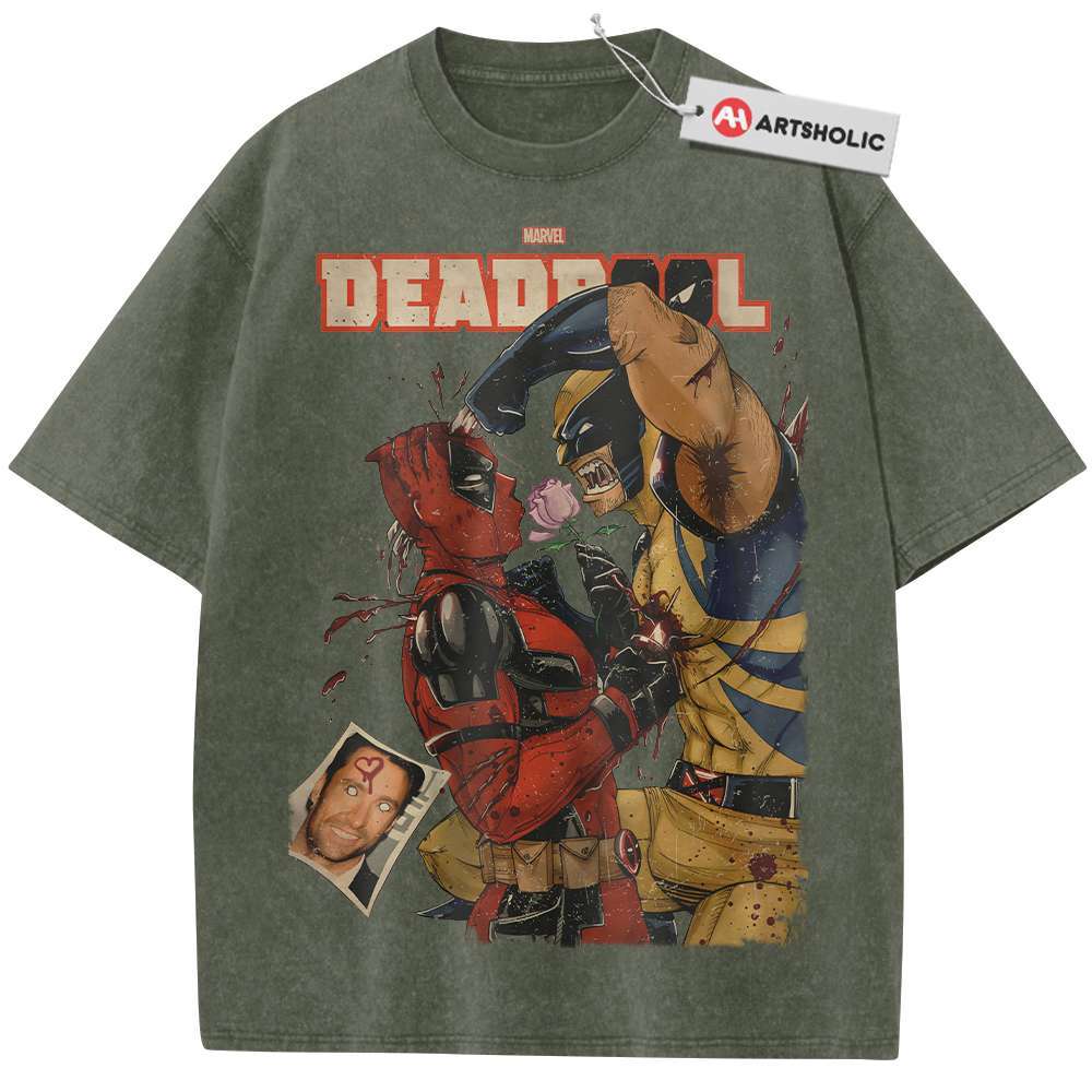 Alternative view of Deadpool vs Wolverine Shirt, Marvel Comics Shirt, Vintage Tee