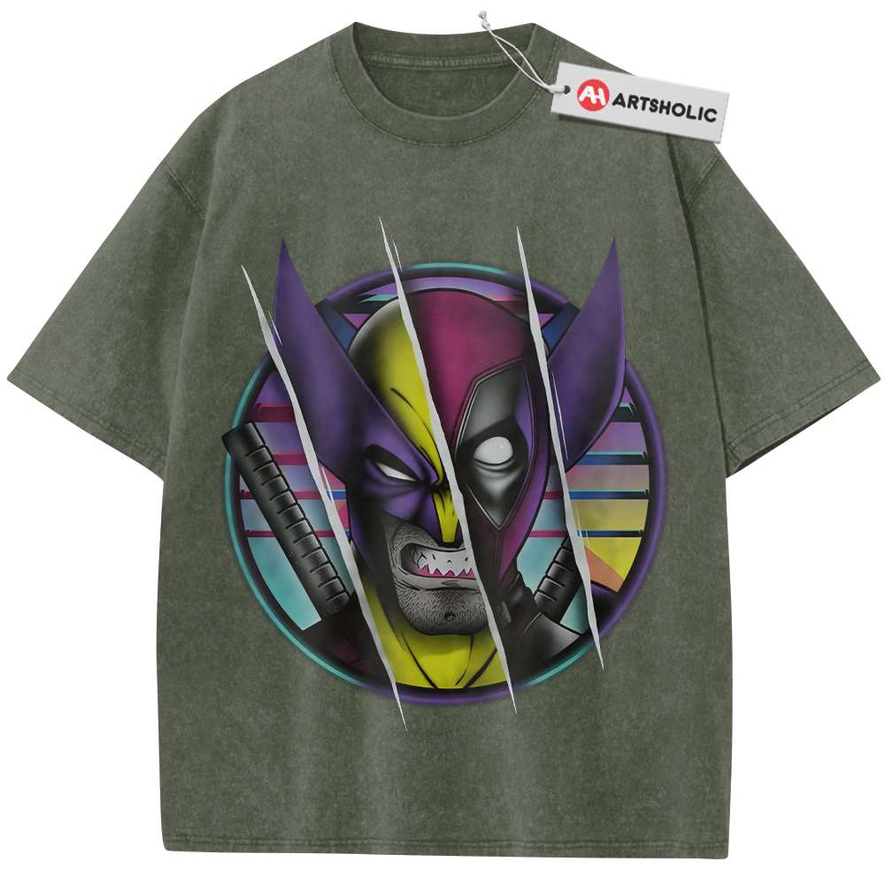 Alternative view of Deadpool vs Wolverine Shirt, Marvel Comics Shirt, Vintage Tee