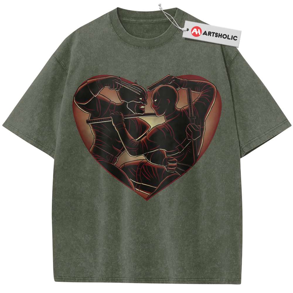 Alternative view of Deadpool vs Wolverine Shirt, Marvel Comics Shirt, Vintage Tee