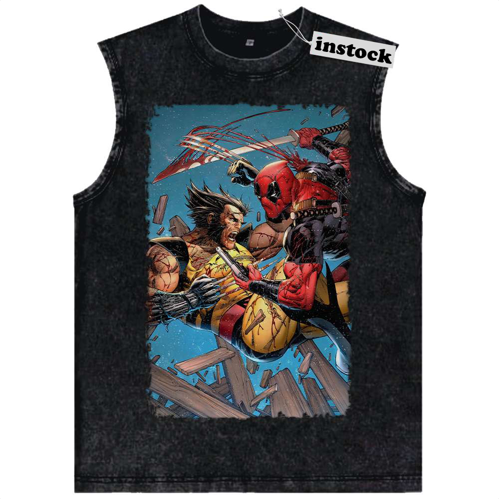 Deadpool vs Wolverine Tank Top, Marvel Comics Tank Top, Vintage Tank Top