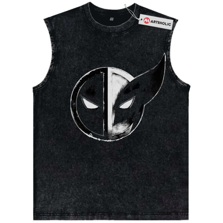 Alternative view of Deadpool vs Wolverine Tank Top, Marvel Comics Tank Top, Vintage Tank Top