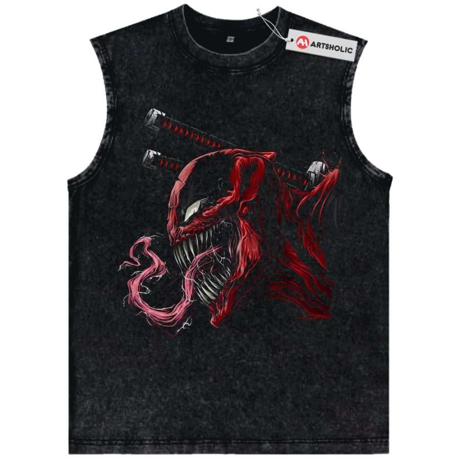 Alternative view of Deadpool x Venom Tank Top, Marvel Comics Tank Top, Vintage Tank Top