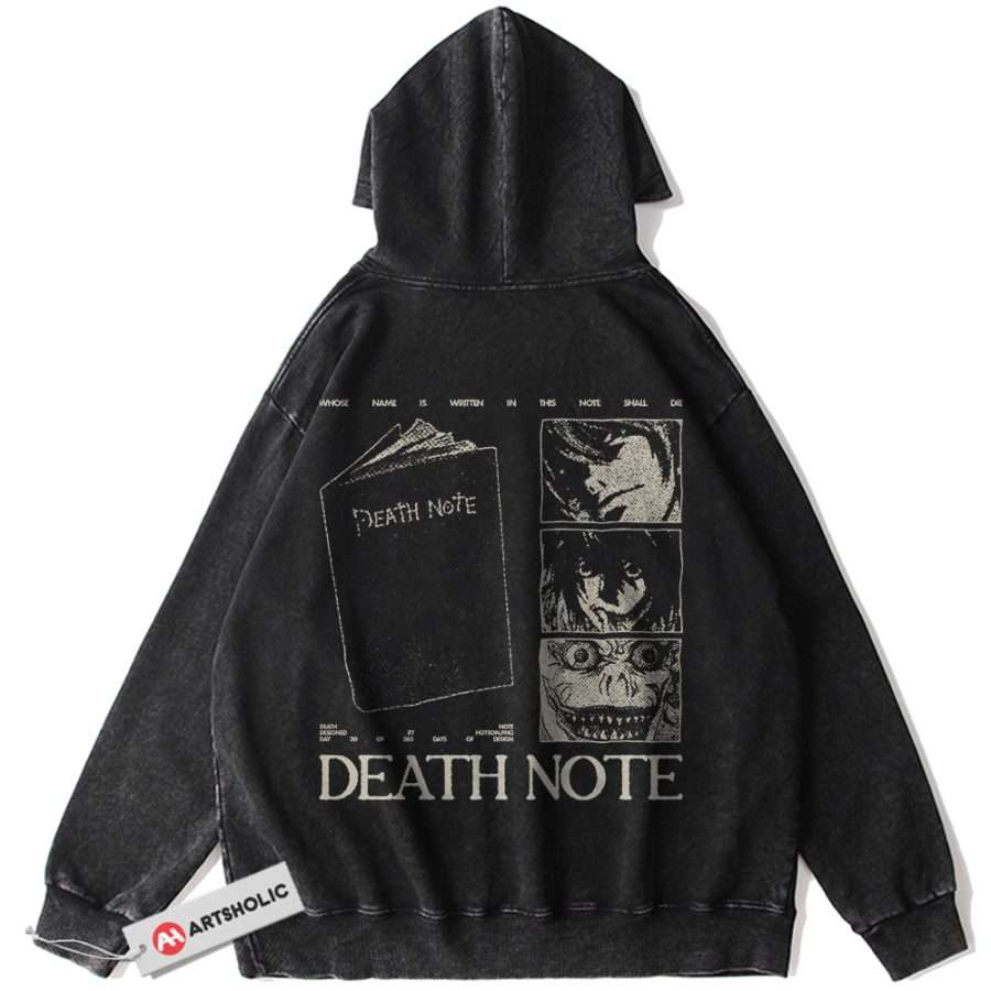 Alternative view of Death Note Hoodie, Anime Hoodie, Vintage Hoodie